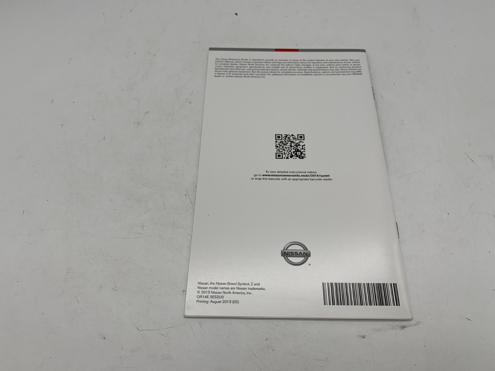 2014 Nissan Quest Owners Manual Set with Case OEM