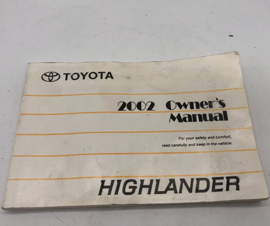 2002 Toyota Highlander Owners Manual OEM B02B08038