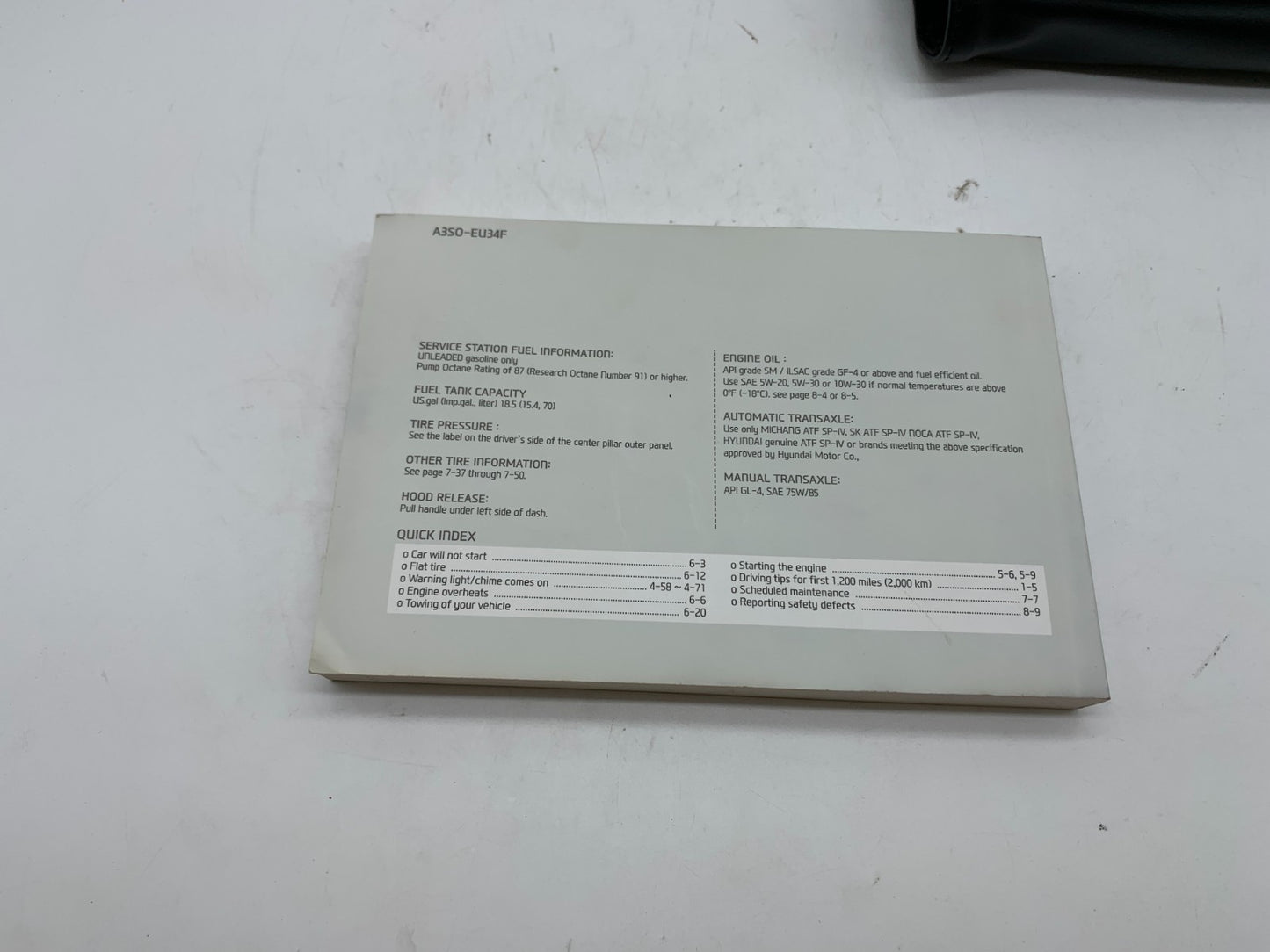 2013 Hyundai Sonata Owners Manual Set with Case OEM B01B27009