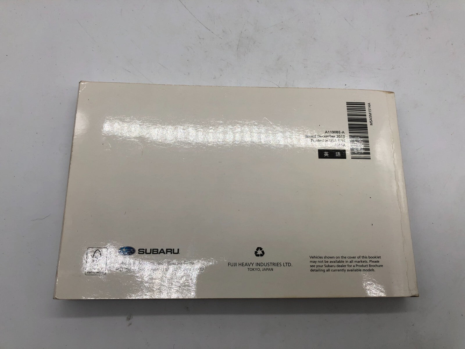 2015 Subaru WRX Owners Manual with Case OEM D01B20027