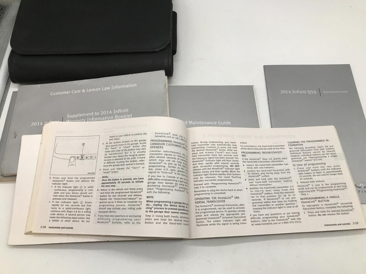 2014 Infiniti Q50 Q 50 Owners Manual Set with Case OEM D01B41066