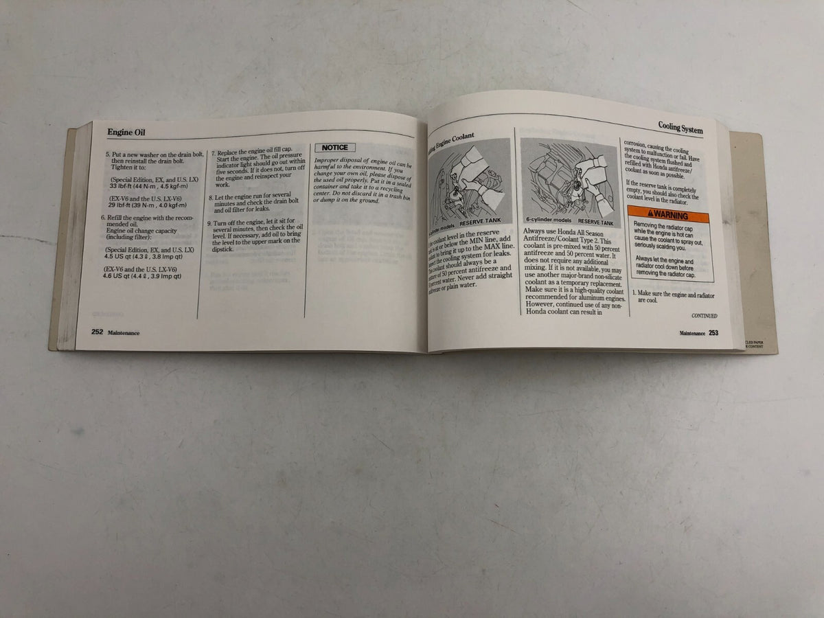 2002 Honda Accord Owners Manual OEM A02B24022