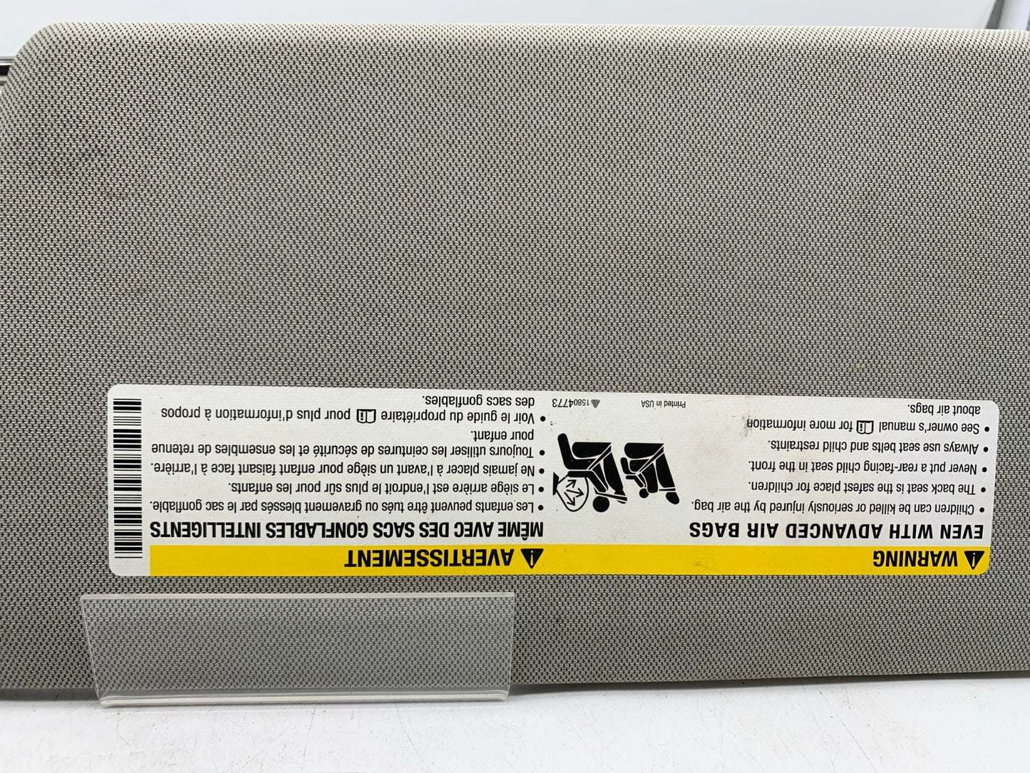 2013-2018 Buick Encore Passenger Sun Visor Gray Illuminated OEM A02B51004