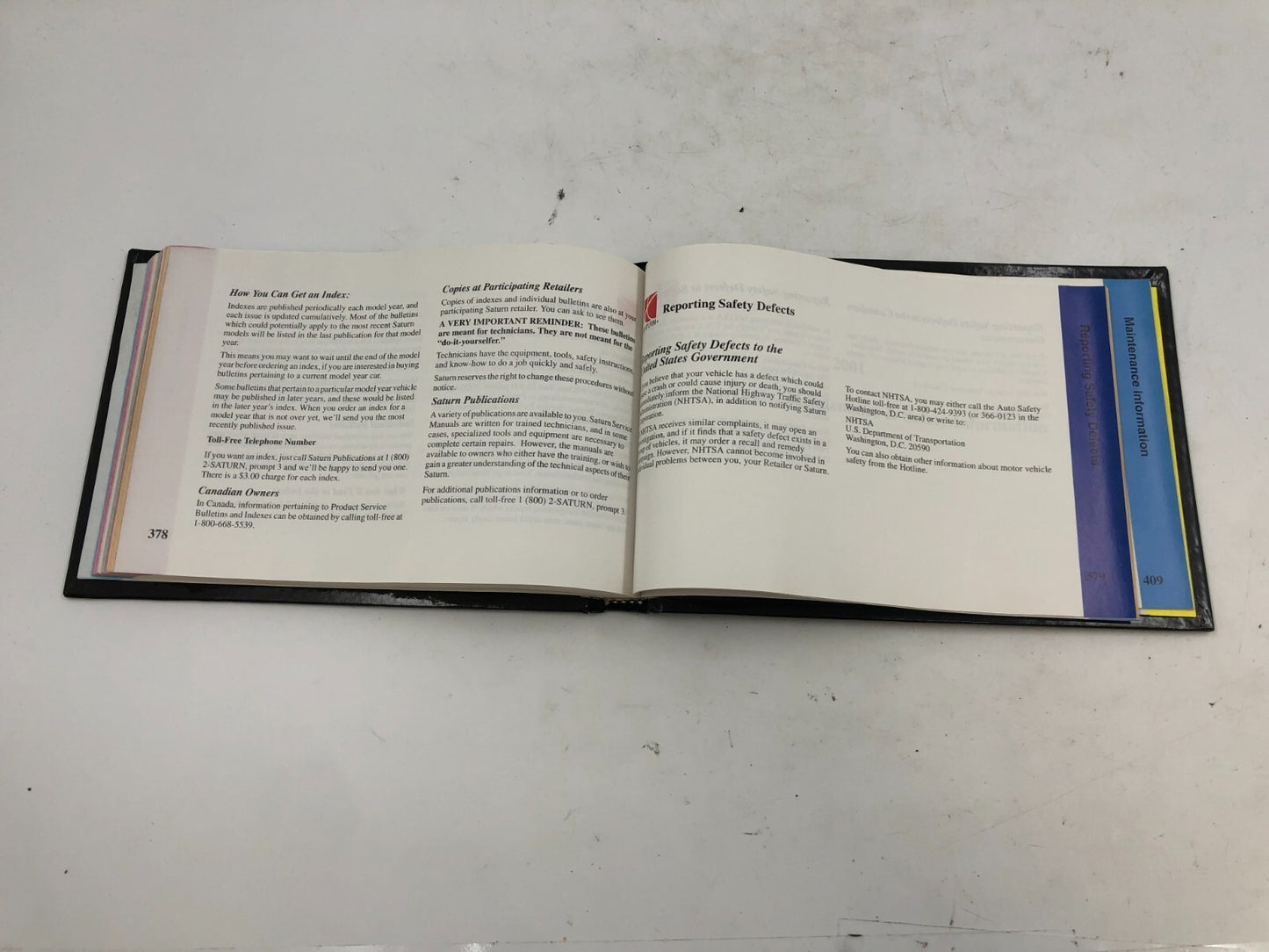 2001 Saturn S Series S-Series Owners Manual OEM B01B02006