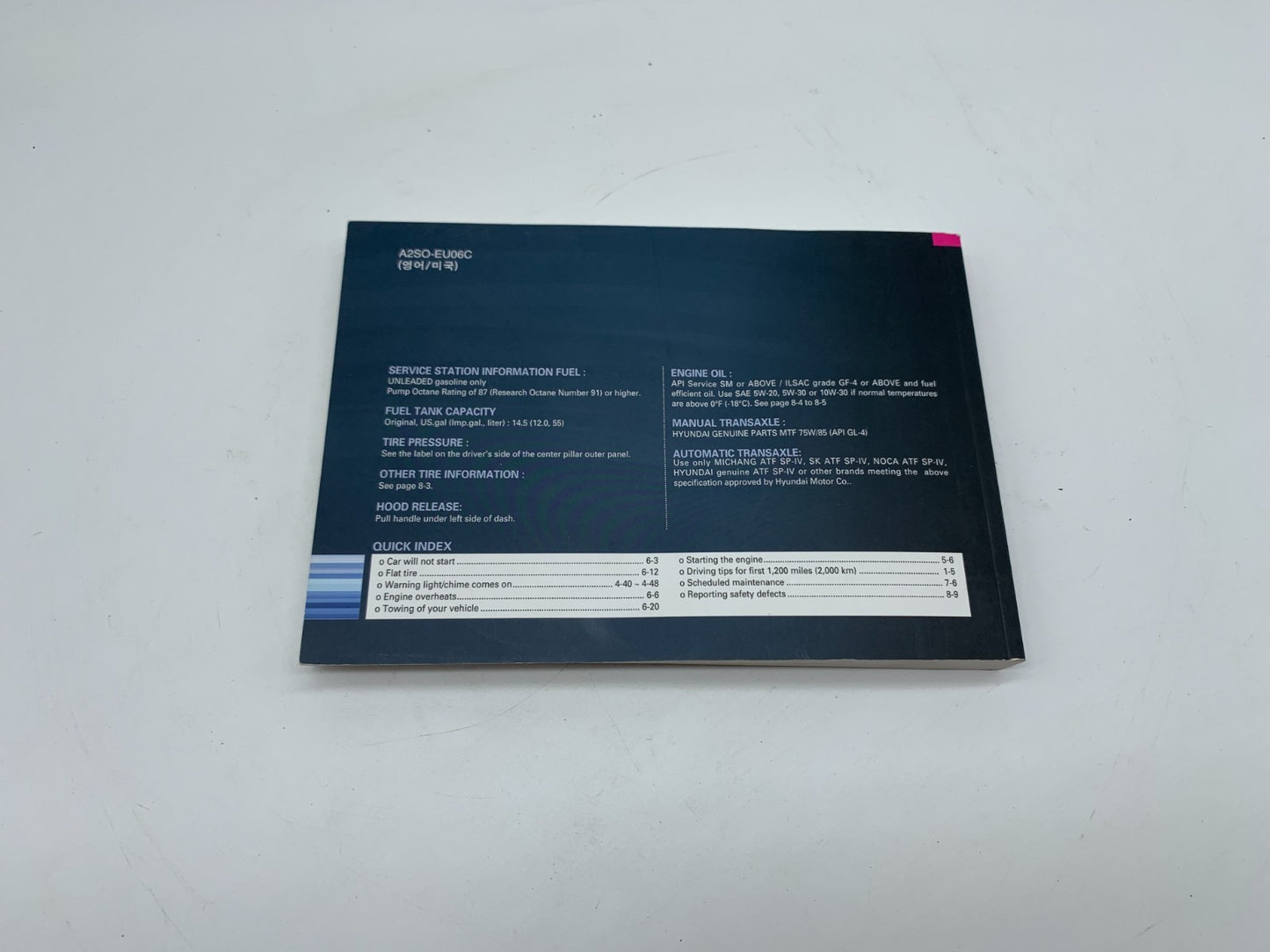 2011 Hyundai Tucson Owners Manual OEM C03B39007