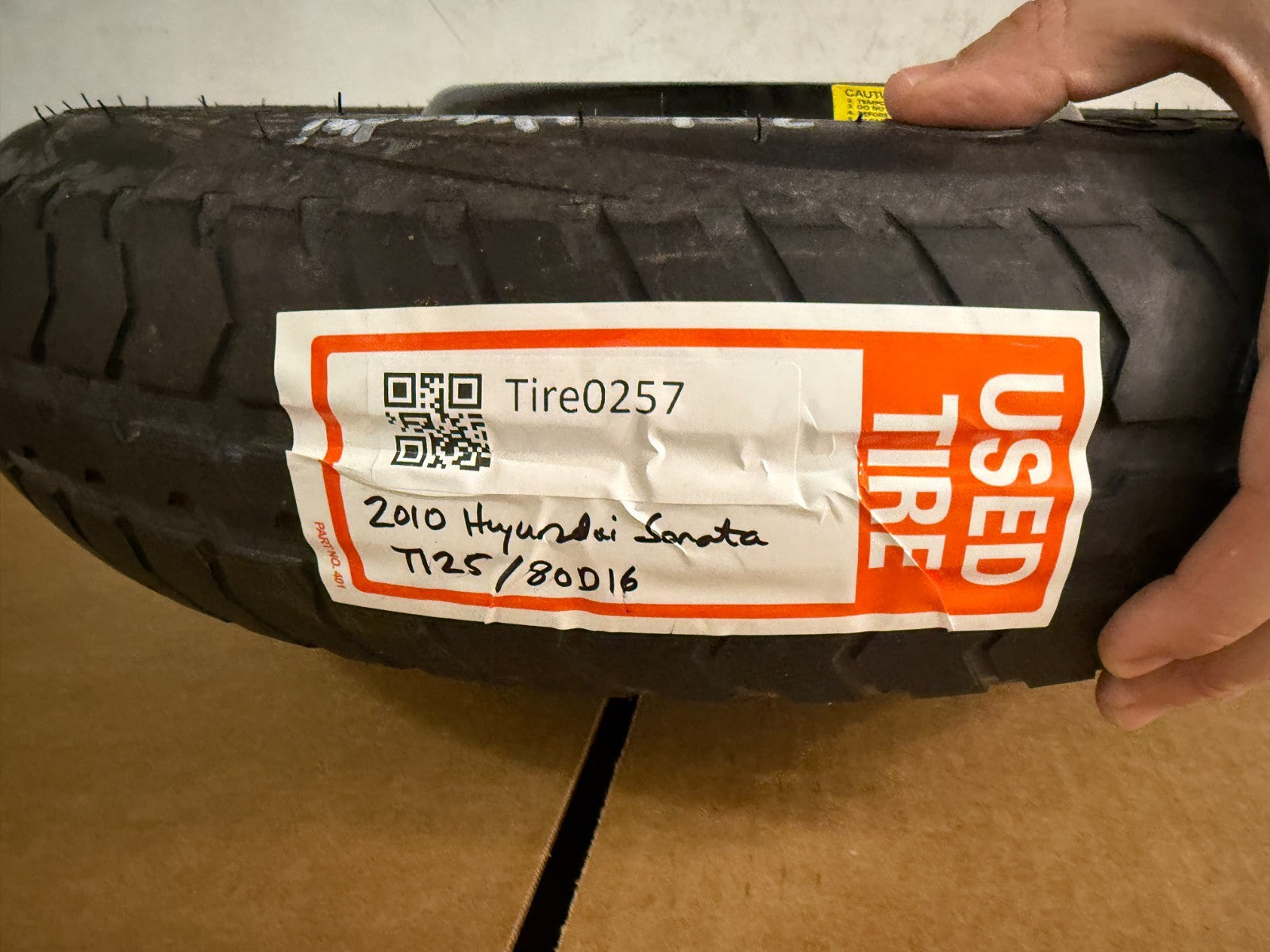 2006-2014 Hyundai Sonata 16" Spare Tire Wheel Compact Donut OEM T125/80D16