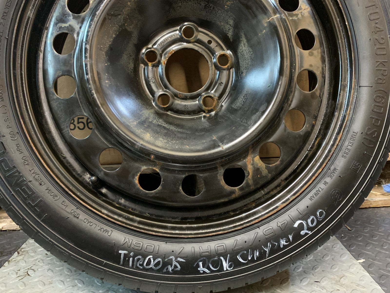 2015-2017 Chrysler 200 17" Emergency Spare Tire Compact Donut T145/70R17