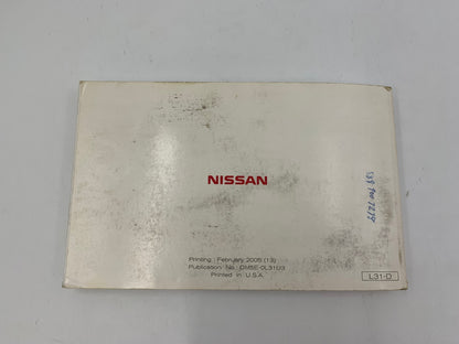 2005 Nissan Altima Owners Manual OEM E02B05019