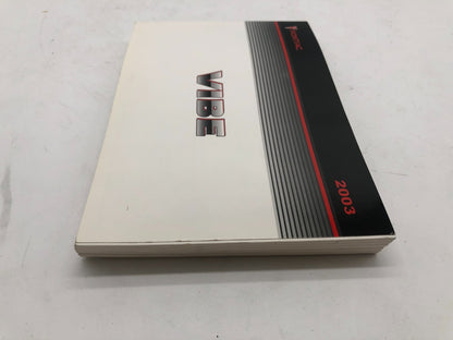 2003 Pontiac Vibe Owners Manual with Case OEM A01B02005