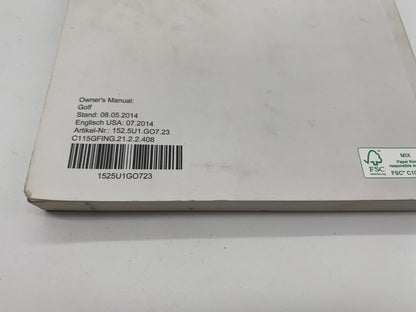 2015 Volkswagen Jetta Owners Manual Set with Case OEM E02B24070