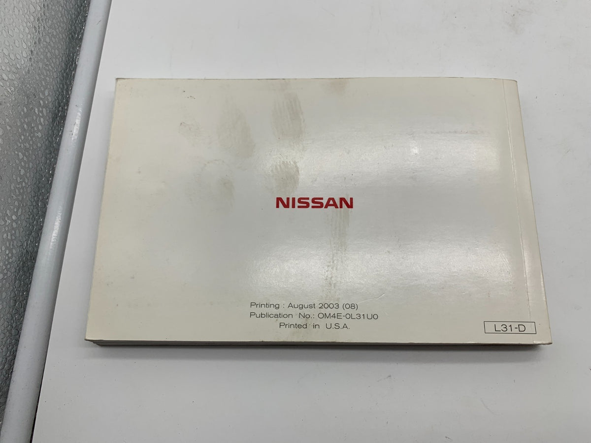 2003 Nissan Altima Owners Manual Set with Case OEM R01B17016