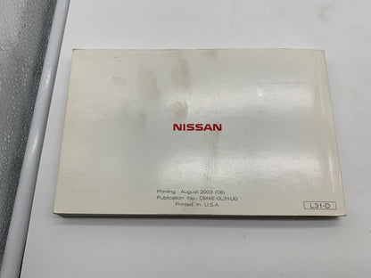 2003 Nissan Altima Owners Manual Set with Case OEM R01B17016