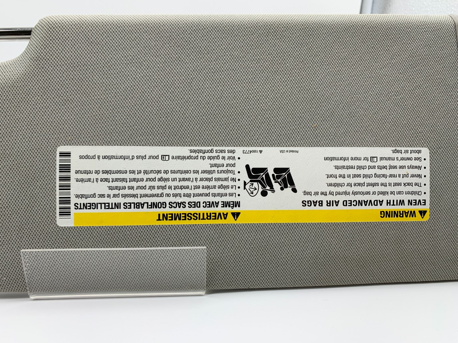 2013-2021 Buick Encore Passenger Sun Visor Gray Illuminated OEM A02B30006