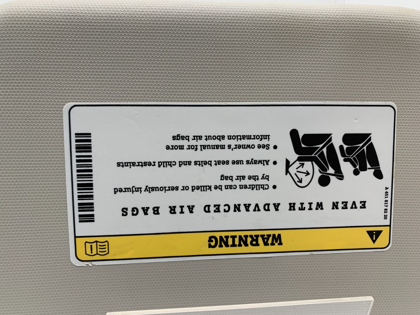 2008-2016 Smart Fortwo Driver Sun Visor Gray OEM C03B23003