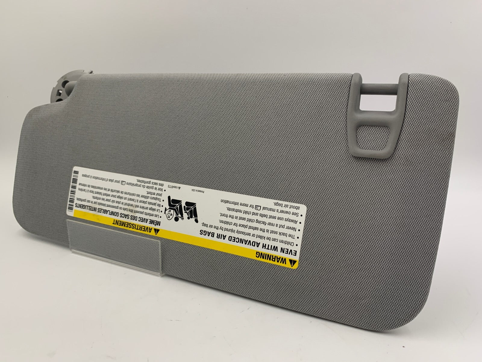 2017-2022 Chevrolet Trax Passenger Sun Visor Gray OEM B01B55093