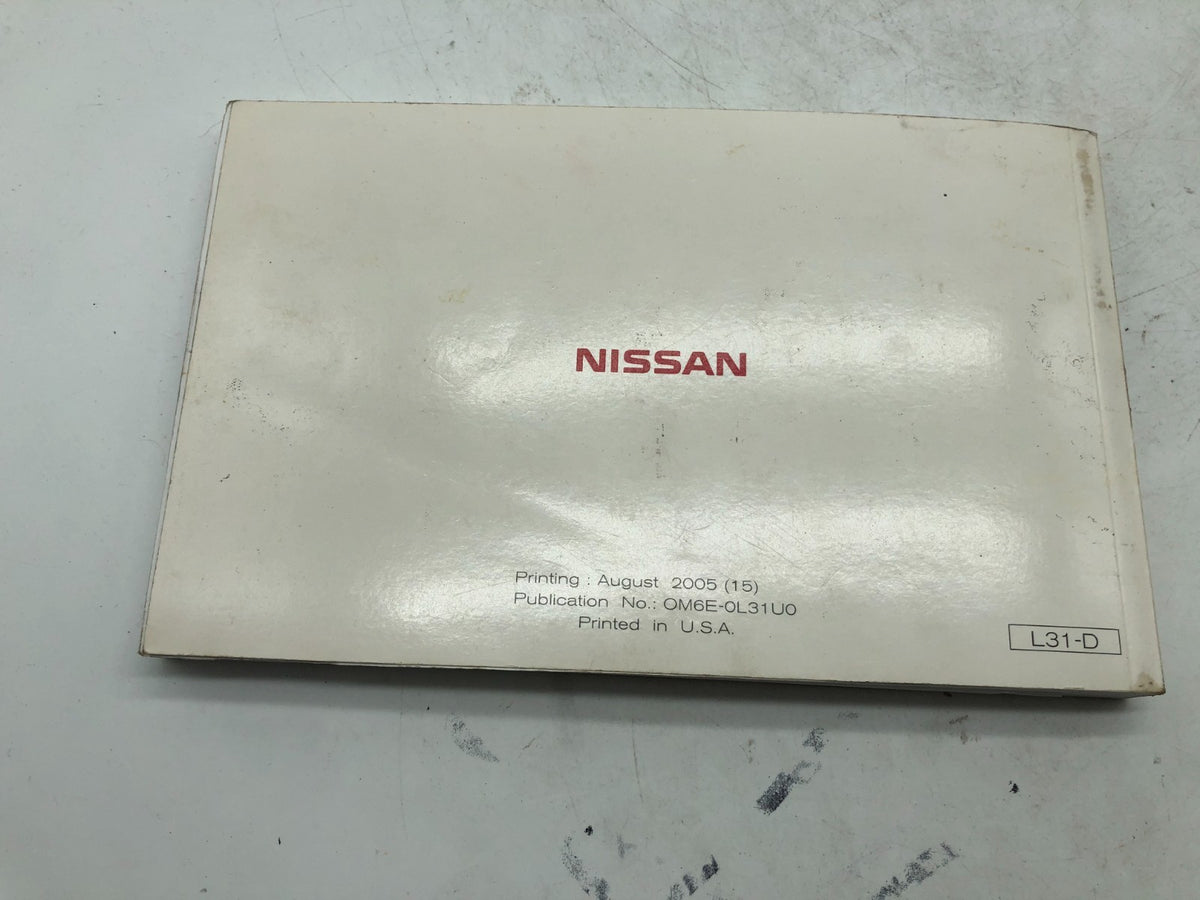 2006 Nissan Altima Owners Manual Set with Case OEM B04B33003