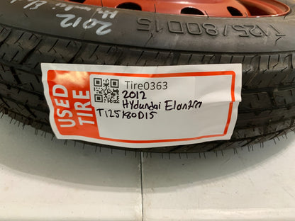 2010-2020 Hyundai Elantra 15" Spare Tire Compact Donut T125 80D15 OEM