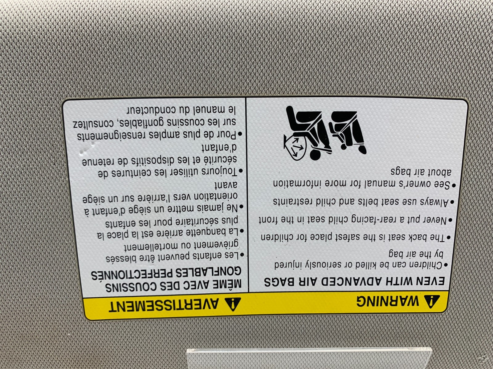 2011-2013 Infiniti M37 Passenger Sun Visor Illuminated Gray OEM A02B48067