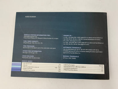 2011 Hyundai Sonata Owners Manual Set with Case OEM C02B36076