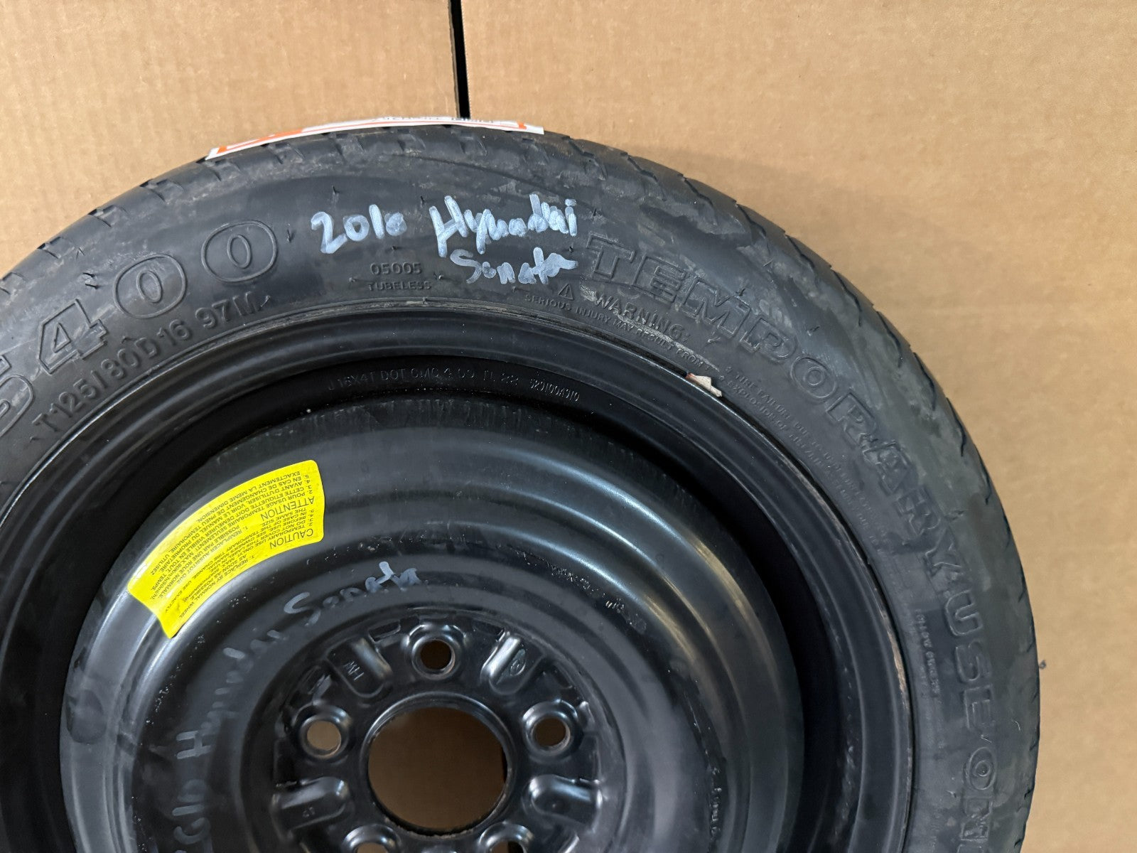 2006-2014 Hyundai Sonata 16" Spare Tire Wheel Compact Donut OEM T125/80D16