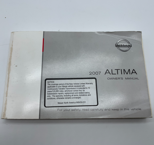 2007 Nissan Altima Owners Manual OEM R01B33001