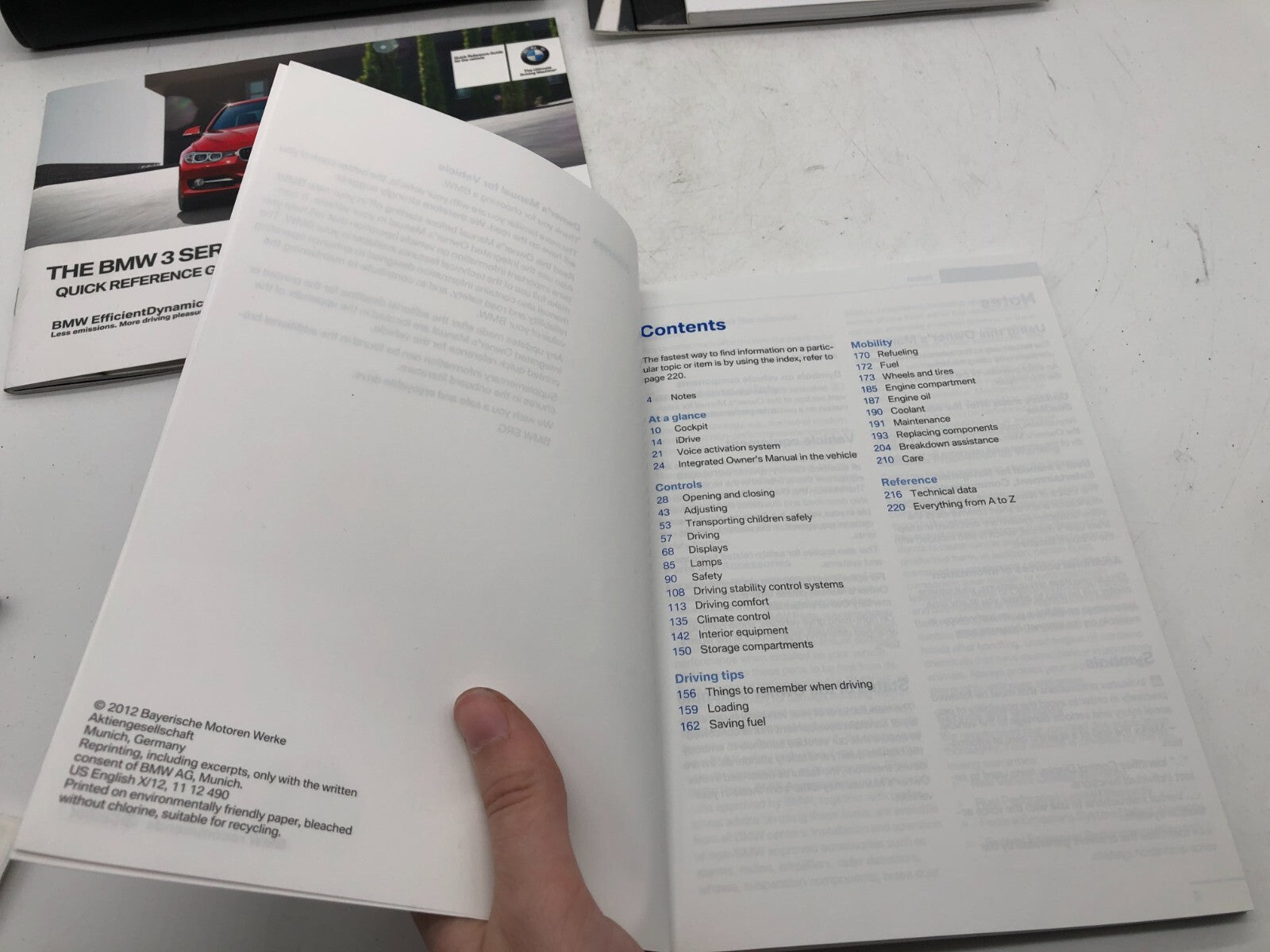 2012 BMW 3 Series Owners Manual Set with Case OEM E02B40066