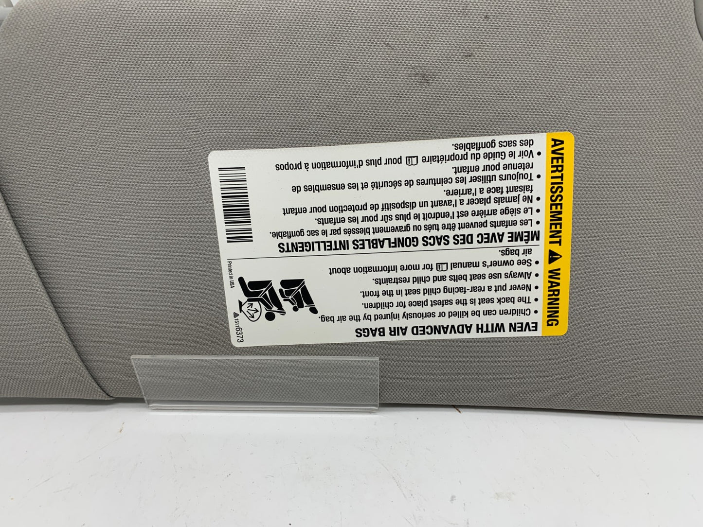 2006-2011 Buick Lucerne Passenger Sun Visor Gray OEM B04B46009