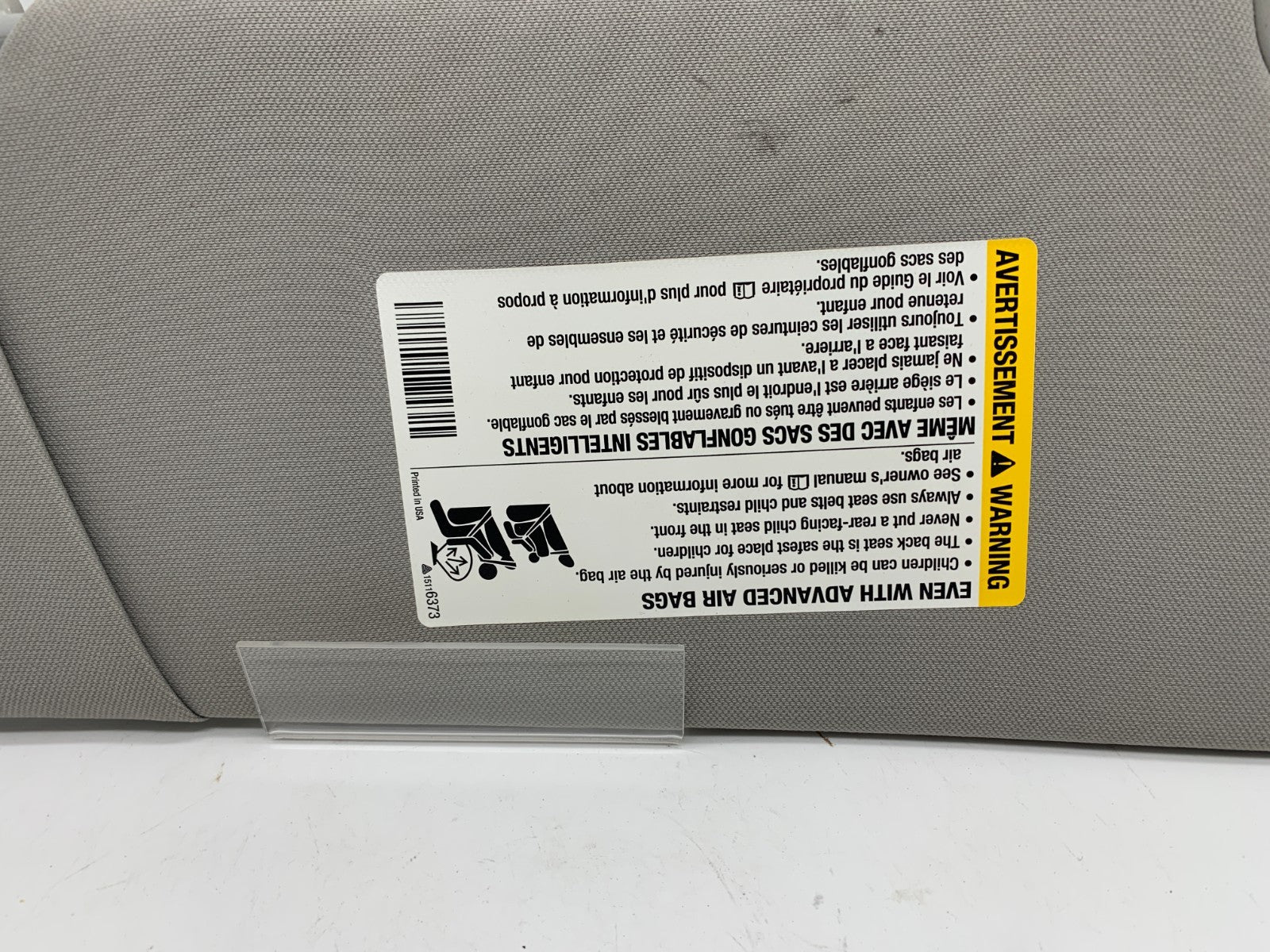 2006-2011 Buick Lucerne Passenger Sun Visor Gray OEM B04B46009