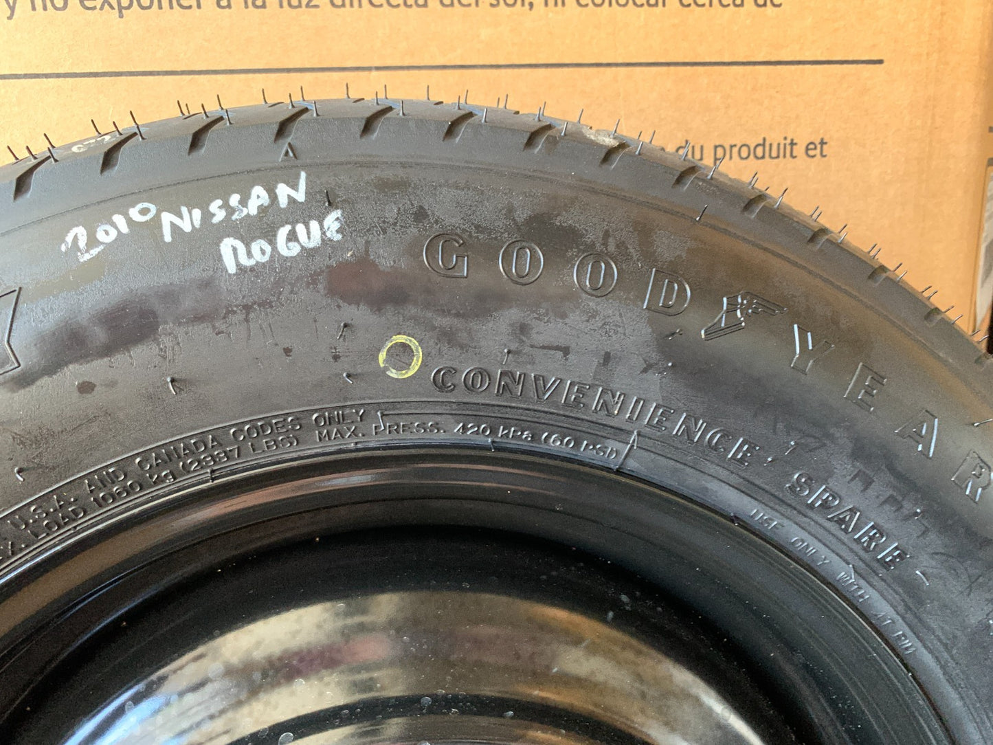 2010-2020 Nissan Rogue 16" Spare Tire Wheel Compact Donut T155/90D16 Goodyear