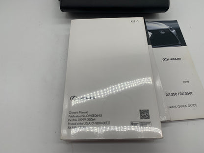 2019 Lexus RX350 RX350L Owners Manual Set with Case OEM D01B41076