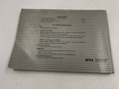 2000 Mazda Millenia Owners Manual with Case OEM D03B37088