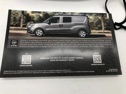 2022 Ram Promaster City Owners Manual with Case OEM R01B37002