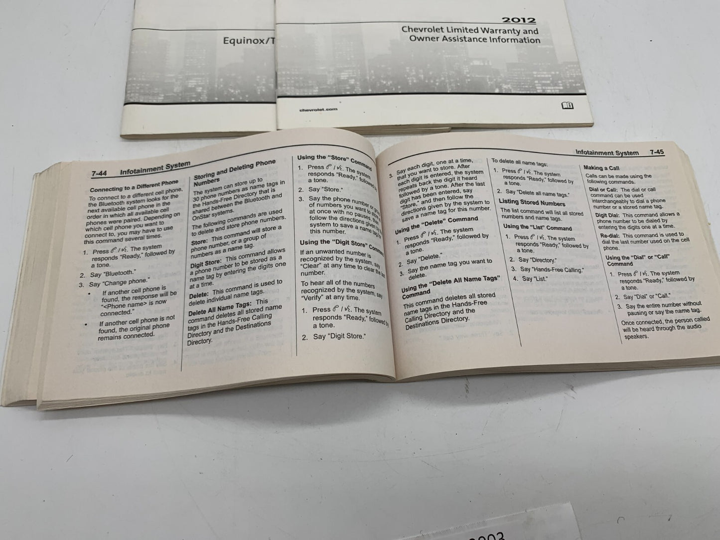 2012 Chevrolet Equinox Owners Manual Set OEM B03B32003