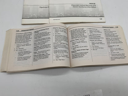 2012 Chevrolet Equinox Owners Manual Set OEM B03B32003