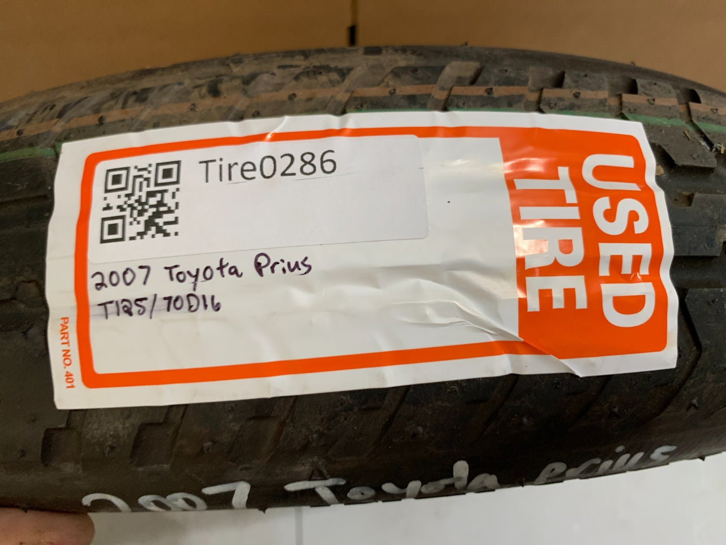 2004-2011 Toyota Prius 16" Spare Tire Compact Donut T125/70D16