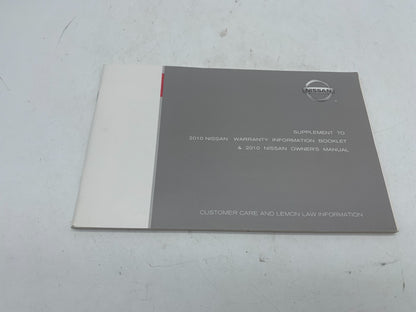 2010 Nissan Sentra Owners Manual Set with Case OEM