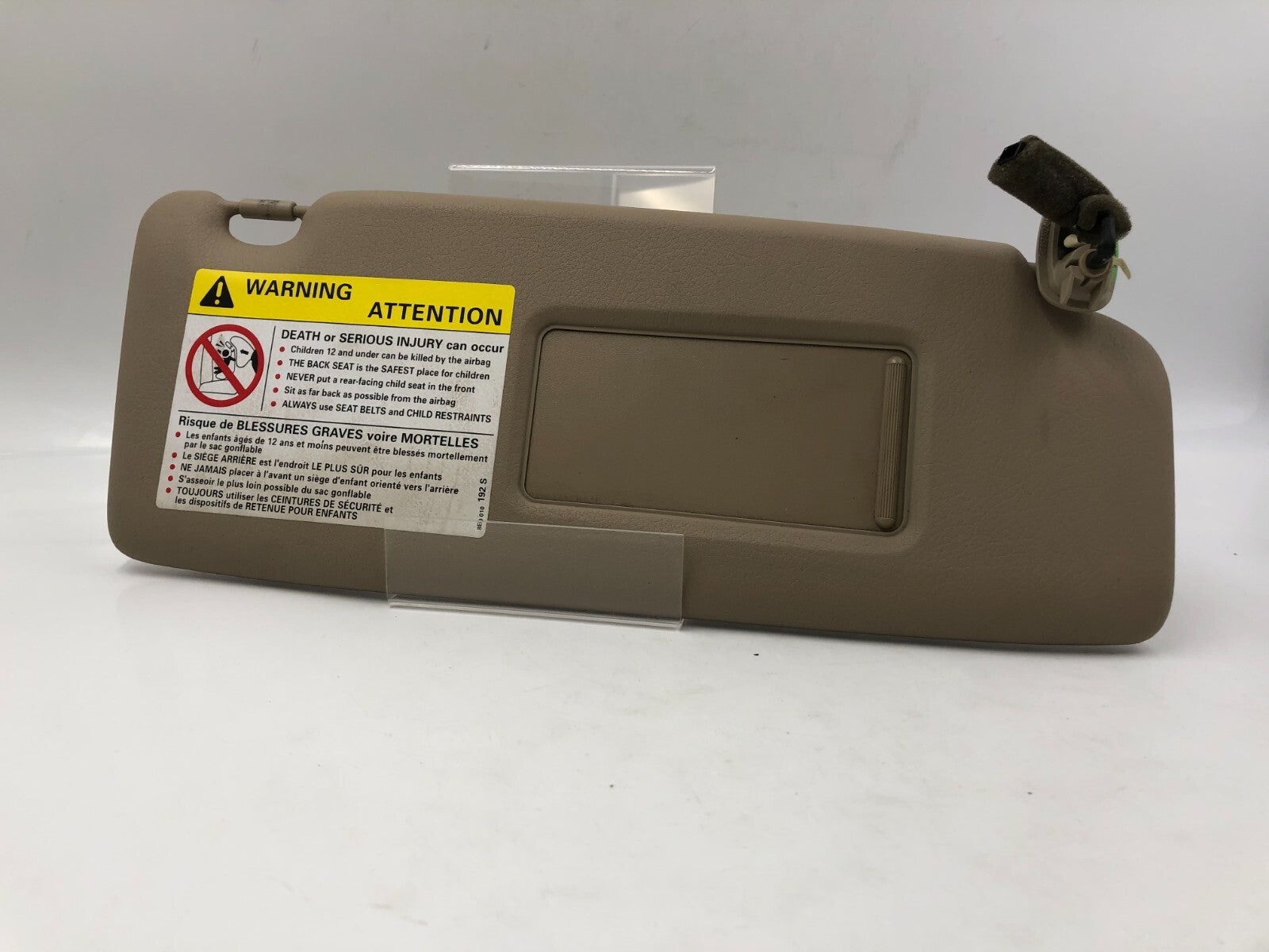 2003-2009 Audi A4 Passenger Sun Visor  Tan Illuminated OEM E01B27084