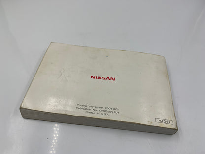 2005 Nissan Quest Owners Manual OEM D03B36050
