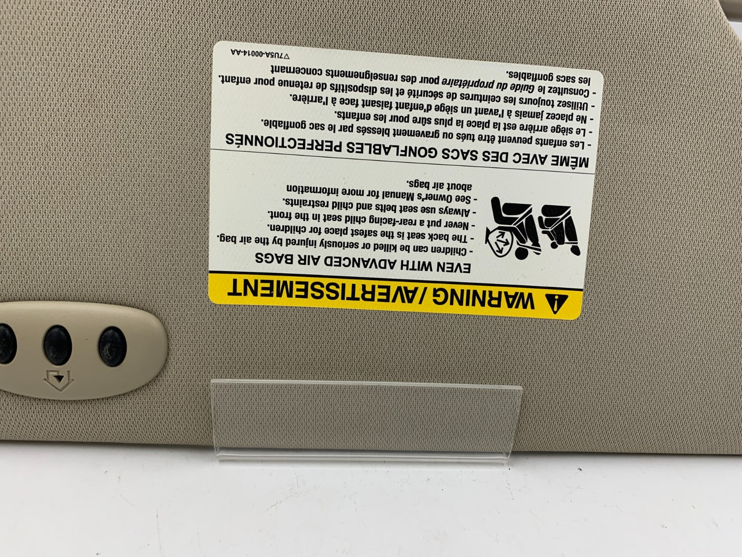 2010-2011 Ford Taurus Driver Sun Visor Gray Illuminated OEM E01B67009