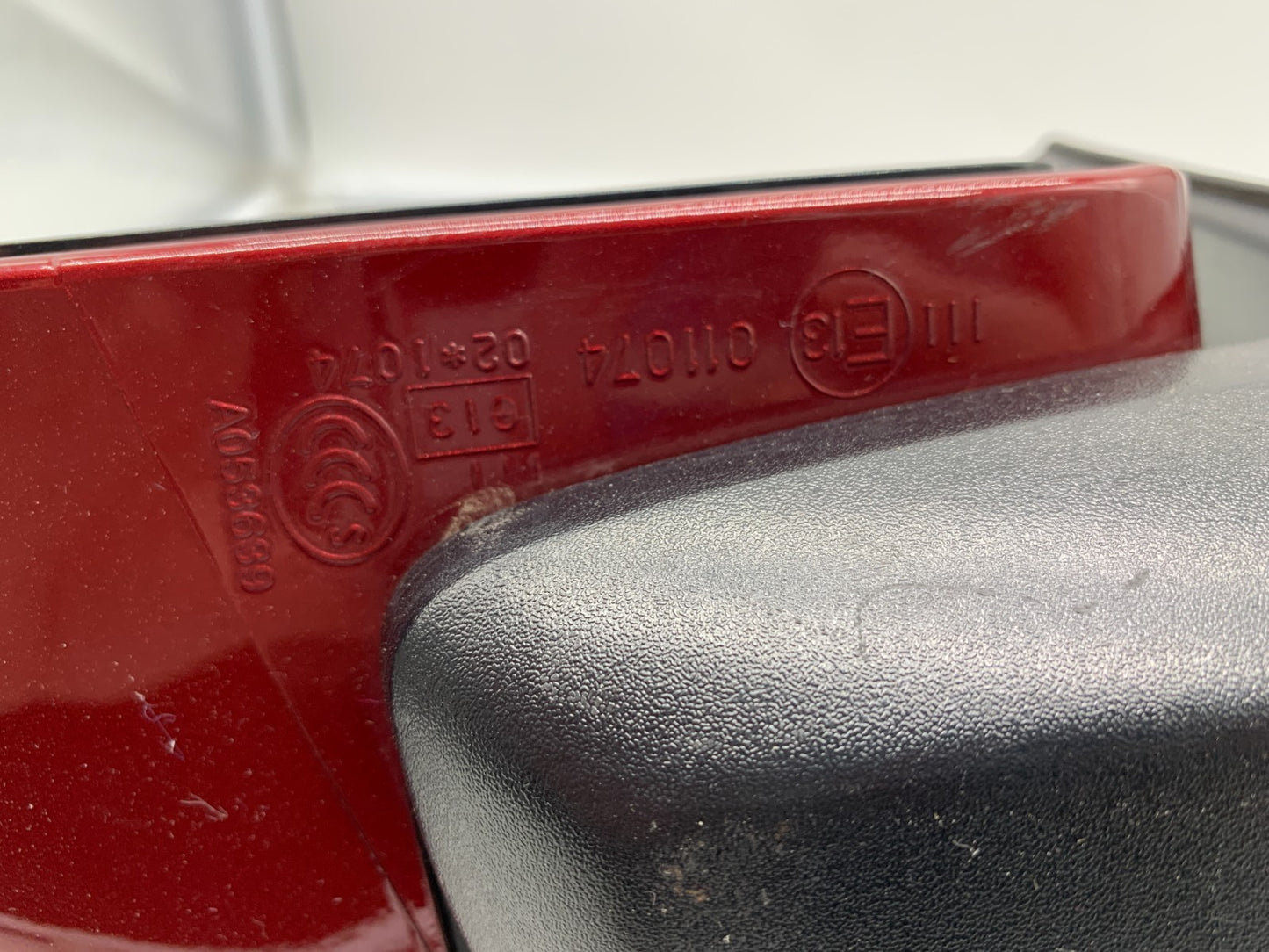 2017 Jeep Compass Driver Side View Power Door Mirror Red OEM A03B49002