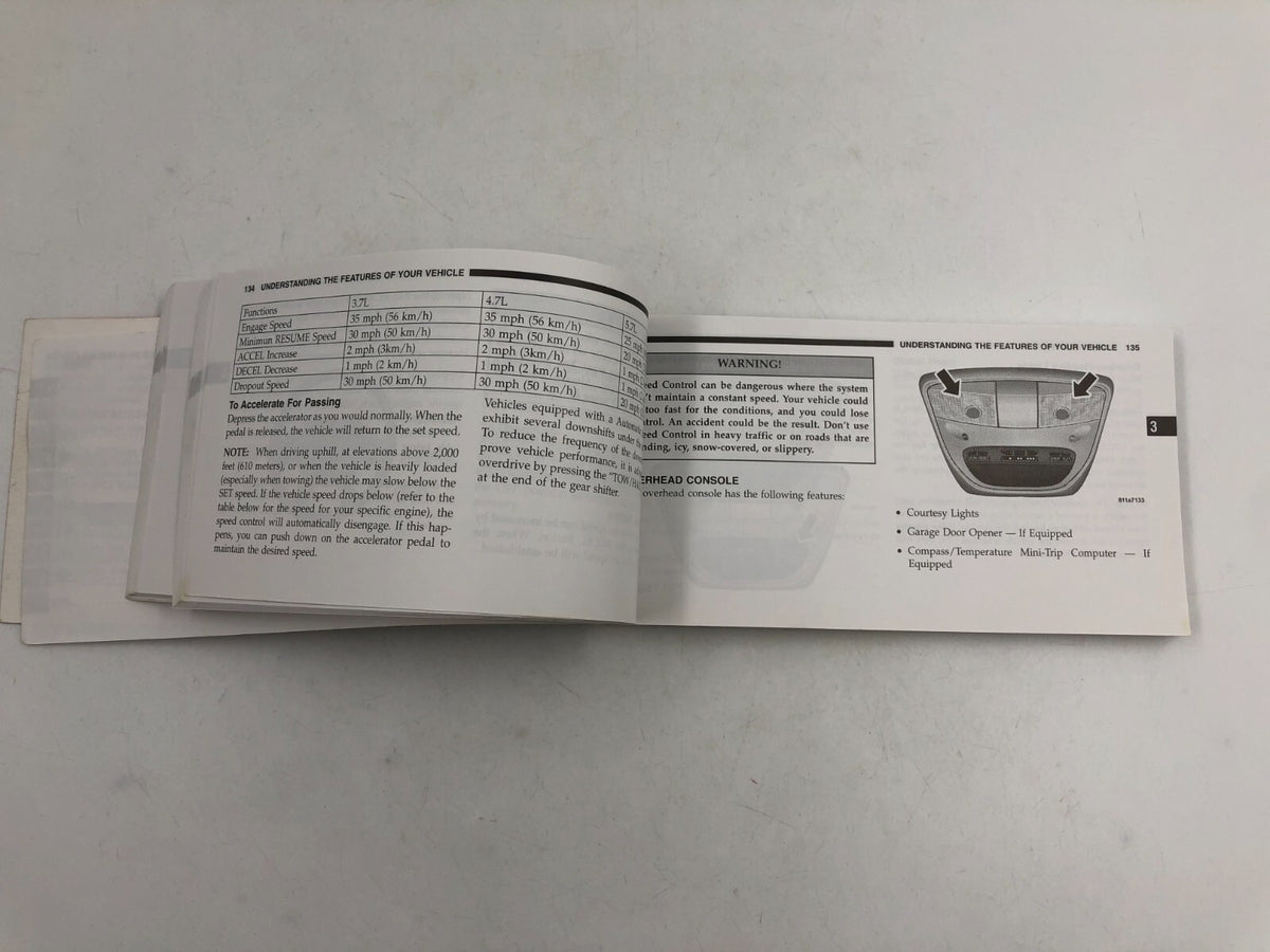 2005 Dodge Durango Owners Manual OEM E03B57007