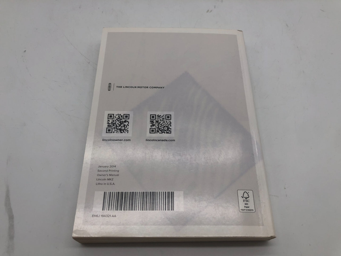 2014 Lincoln MKZ Owners Manual Set with Case OEM A02B08016