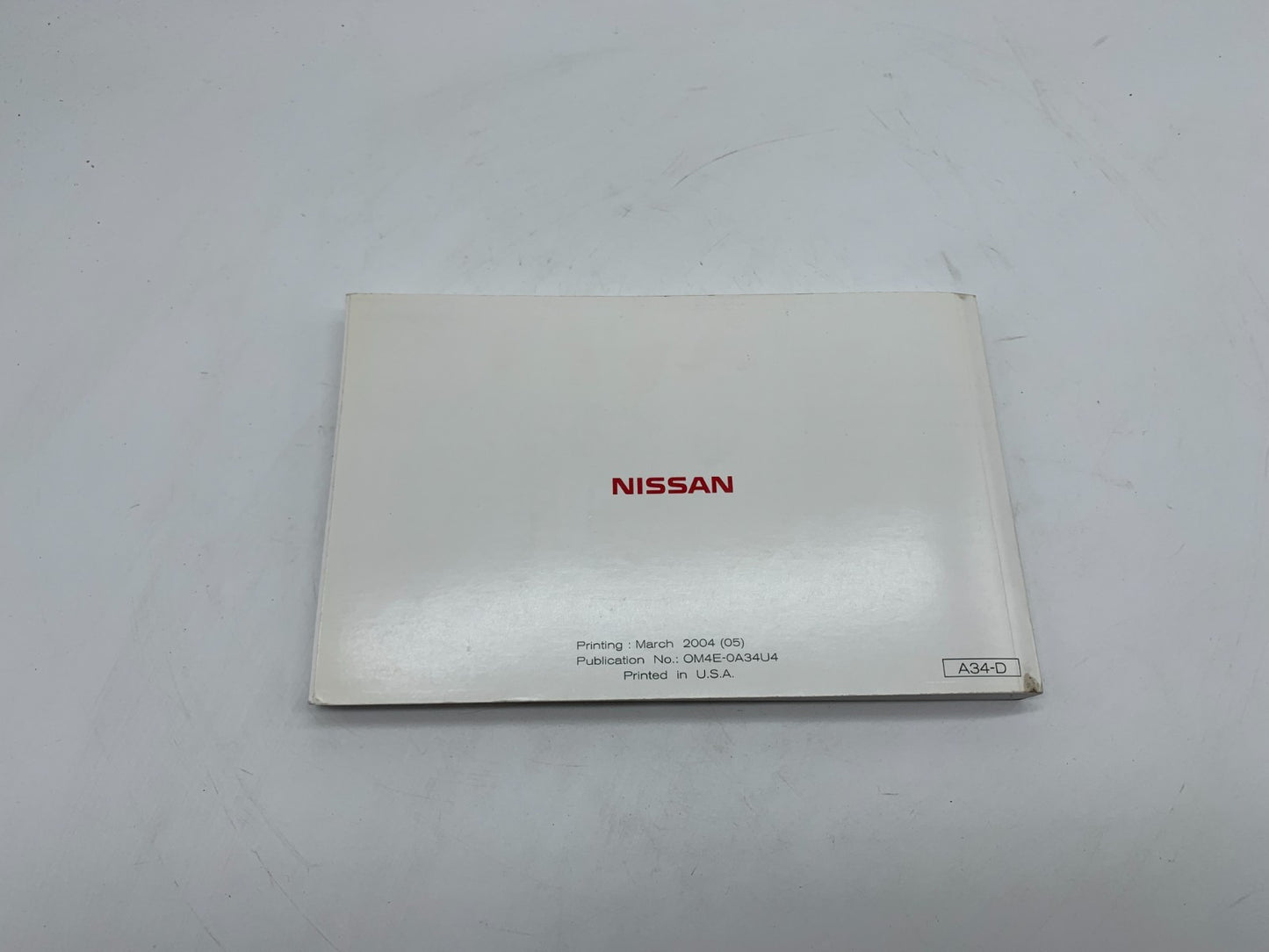2004 Nissan Maxima Owners Manual OEM C03B56015