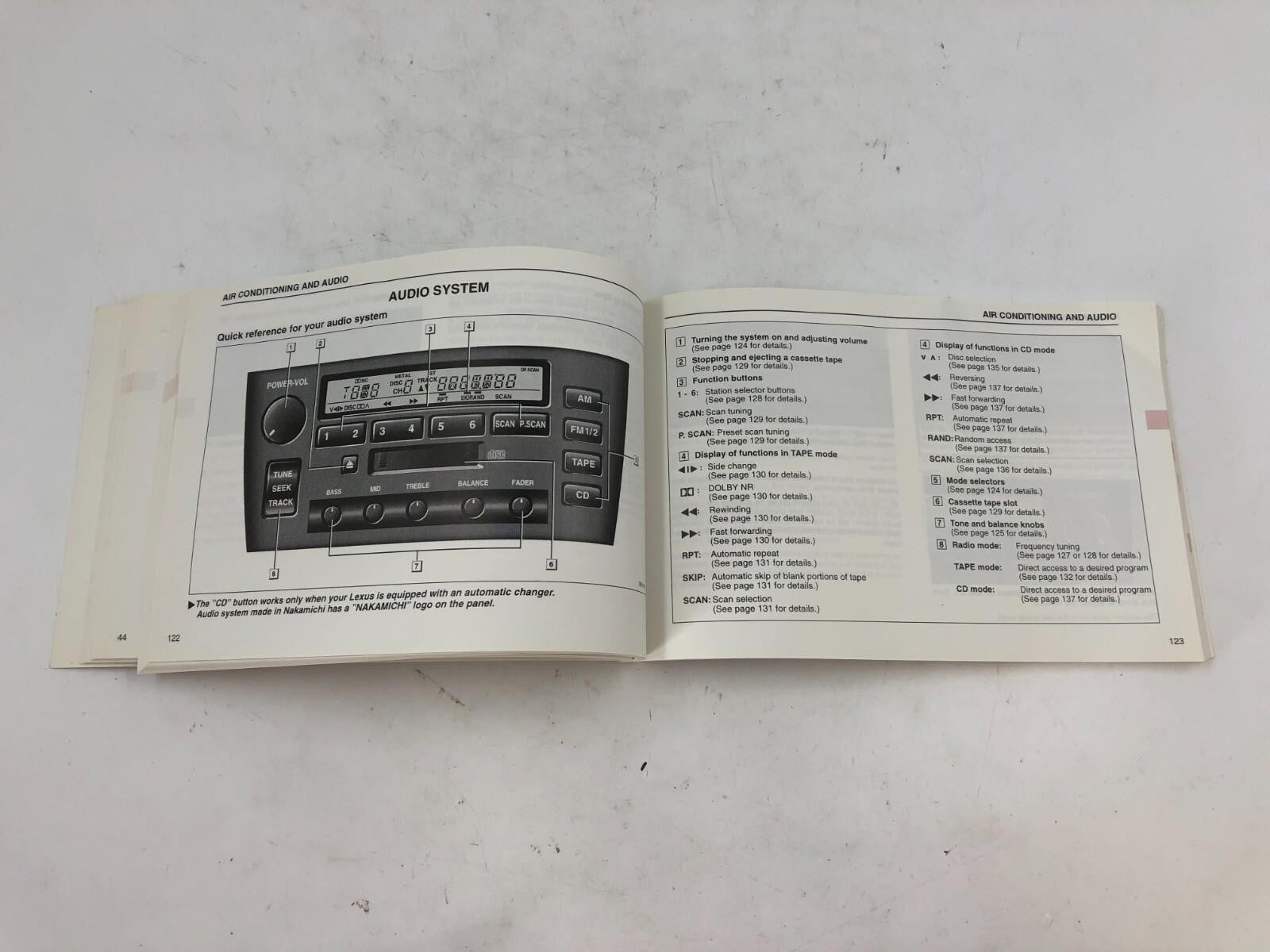 1999 Lexus ES300 ES 300 Owners Manual OEM D02B57005