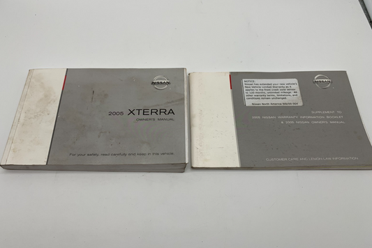2005 Nissan Xterra Owners Manual Set OEM A01B44011