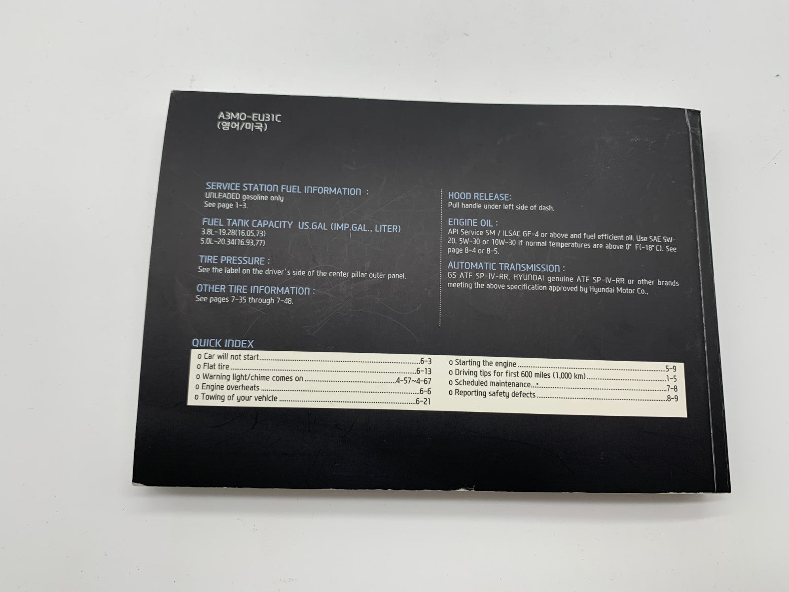 2013 Hyundai Genesis Owners Manual Set with Case OEM C03B44002