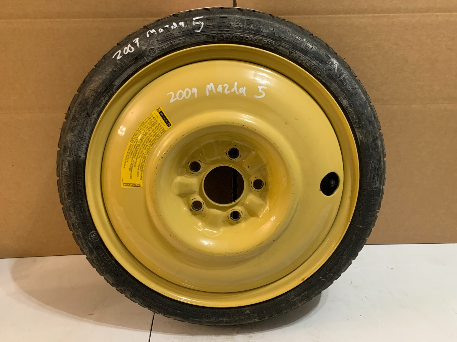 2006-2017 Mazda 5 Mazda5 16" Spare Tire Wheel Compact Donut T125/70D16