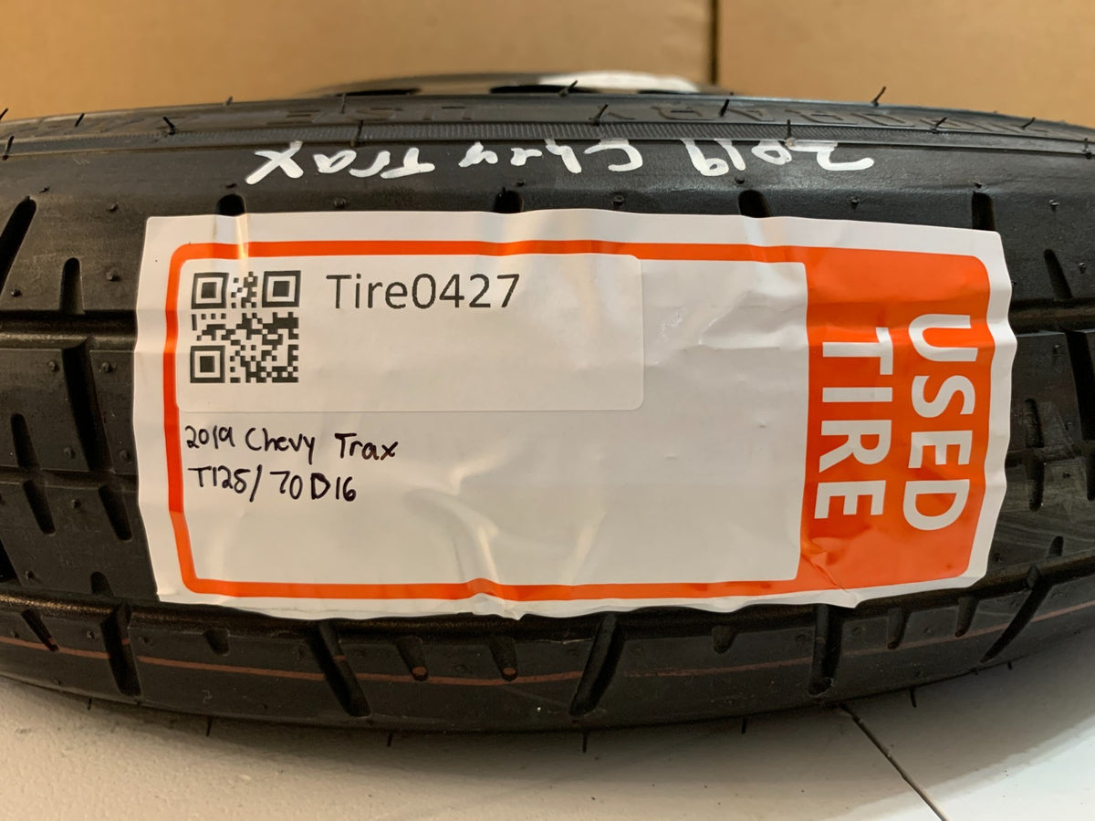 2013-2023 Chevrolet Trax 16" Spare Tire Wheel Compact Donut T125/70D16