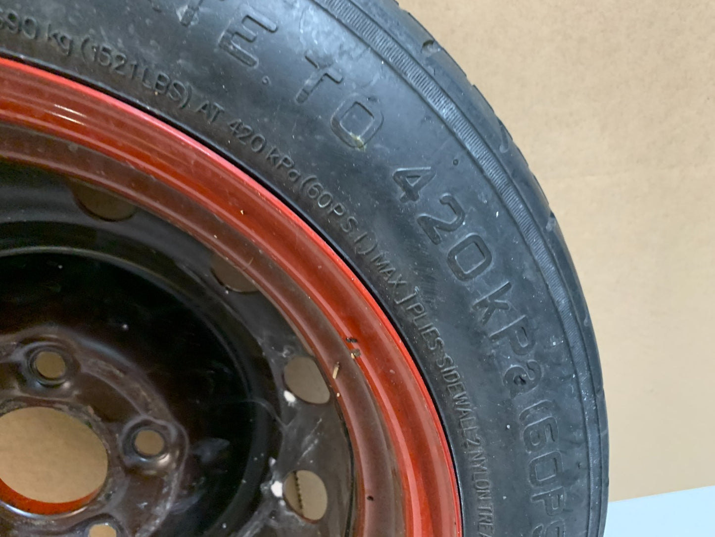 2013-2020 Hyundai Elantra 15" Spare Tire Compact Donut T125/80D15