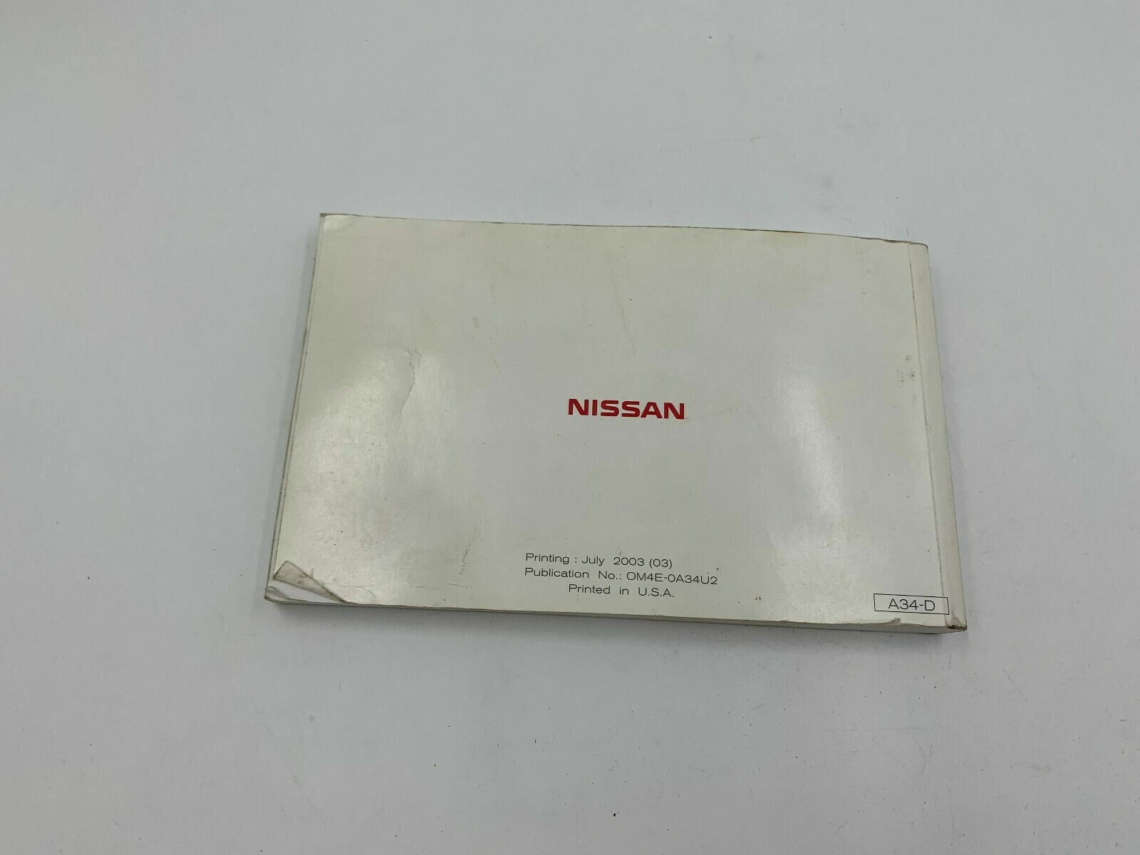 2004 Nissan Maxima Owners Manual OEM D02B25088